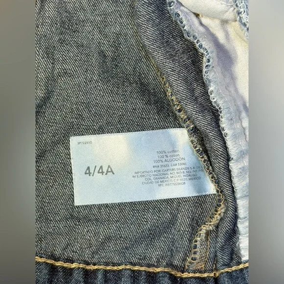 Carter’s Kids Denim Jacket Size 4 Girls Boys Blue Jean Button Front Cotton - Picture 13 of 13